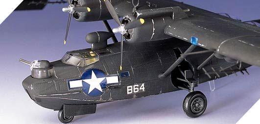 Assembled model 1:72 aircraft PBY-5A "Black Cat" Academy 12487