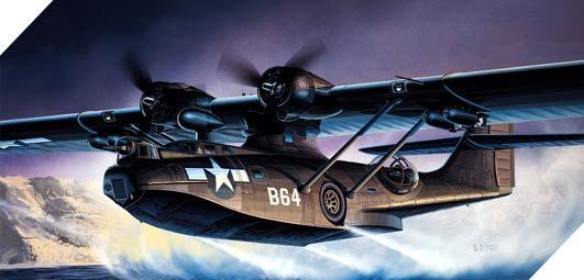 Assembled model 1:72 aircraft PBY-5A "Black Cat" Academy 12487