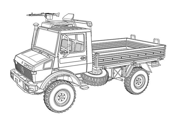 Сборная модель 1/72 немецкий армейский грузовик Unimog U1300L 4х4 военный 2-тонный ACE 72450