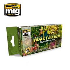 Набір акрилових фарб Природні кольори для діорам Vegetation Diorama Colors Paint Set Ammo Mig 7176