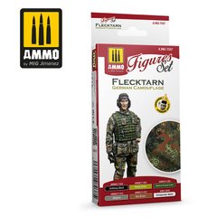 A set of acrylic paints for the uniform of modern German soldiers Flecktarn German Camouflage Figures Set Ammo Mig 7037