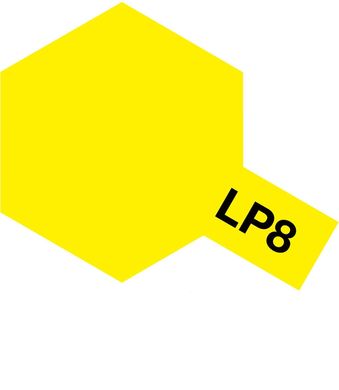 Нітро фарба LP8 Жовта глянцева (Pure Yellow), 10 мл. Tamiya 82108