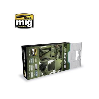 Набір акрилових фарб Green Mechas Colors Set Ammo Mig 7149