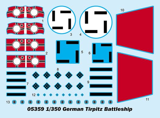 Збірна модель 1/350 лінкор German Tirpitz Battleship Trumpeter 05359