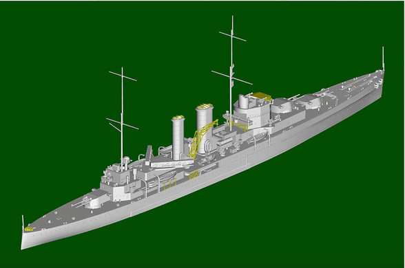 Сборная модель 1/700 Военный корабль HMS Exeter Trumpeter 06744