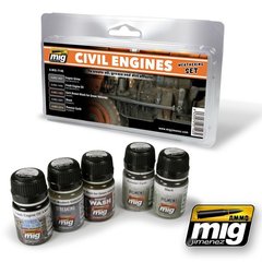 Набір для везерінгу цивільних двигунів Civil Engines Weathering Set Ammo Mig 7146