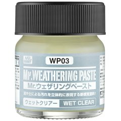 Паста без запаху для імітації вогкості, води та мокрого бруду Weathering Paste Wer Clear (40ml) Mr.Hobby WP03