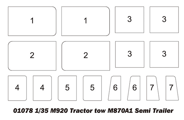 Prefab model car 1/34 M920 Tractor tow M870A1 Semi Trailer Trumpeter 01078