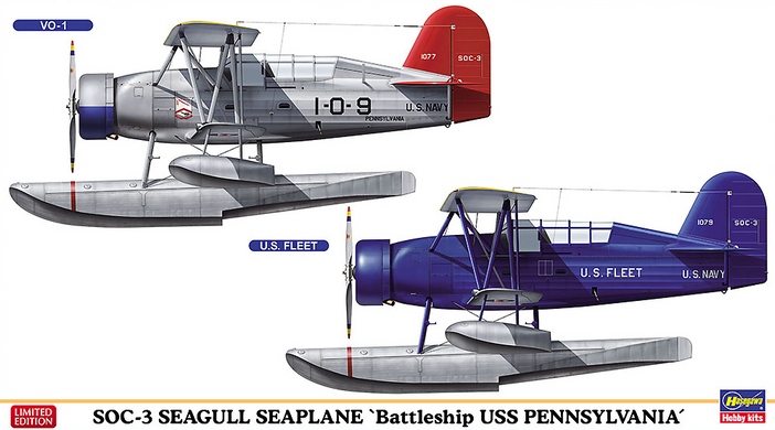 Сборная модель самолет 1/72 SOC-3 Seagull Seaplane "Battleship USS Pennsylvania" Hasegawa 02394