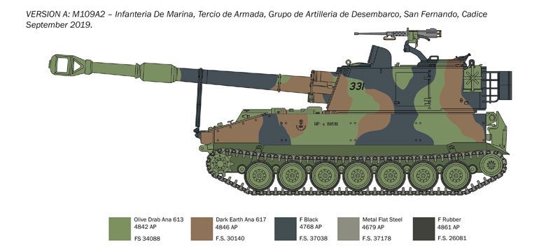Сборная модель 1/35 самоходная артиллерия M109 A2/A3/G Italeri 6589