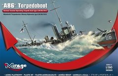 Збірна модель 1/350 корабля A86 Torpedoboot Mirage-Hobby 350505