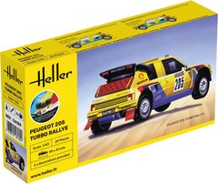 Сборная модель 1/43 автомобиль Peugeot 205 Turbo Rally Стартовый набор Heller 56189