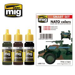Набор акриловых красок Цвет НАТО NATO COLOR SET Ammo Mig 7114