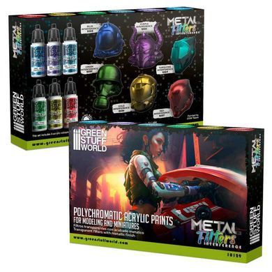 Прозрачные акриловые фильтры с металлическим покрытием Set Metal Filters Green Stuff World 10129