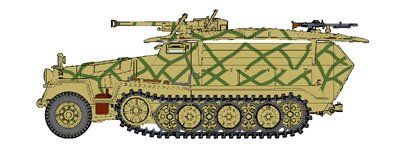 Assembled model 1/72 armored personnel carrier Sd.Kfz.251/7 Ausf.C w/2.8cm sPzB 41 AT gun Dragon D7315