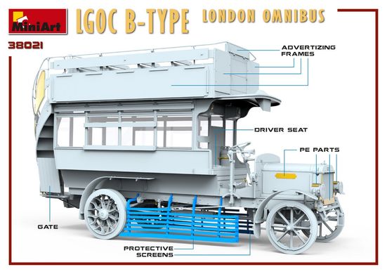 Збірна модель 1/35 Автобус LGOC B-Type London Omnibus MiniArt 38021