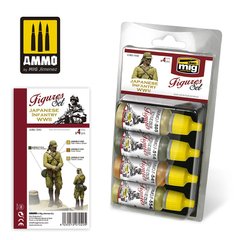 A set of acrylic paints of the figures of the Japanese infantry of the Second World War Japanese Infantry WWII Figures Set Ammo Mig 7040