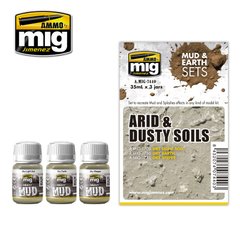 Набір для створення ефектів на моделях сухого грунту Enamel Earth & Mud Sets Arid & Dusty Soils Ammo Mig 7440