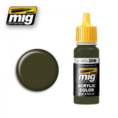 Акрилова фарба Темно-зелений (BS641) FS 34079 (Dark green (BS641)) Ammo Mig 0206