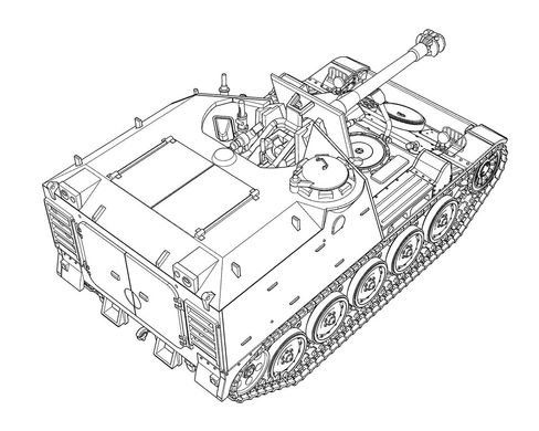 Сборная модель 1/72 французская 105-мм самоходная гаубица AMX Mk.61 ACE 72453