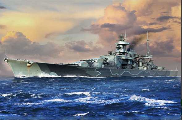 Сборная модель 1/700 Военный корабль German Battleship Scharnhorst Trumpeter 06737