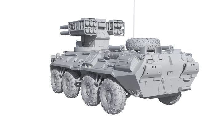 Збірна модель 1/72 з смоли 3D друк зенітно-ракетний комплекс "Сосна" на базі БТР-82А BOX24 72-013