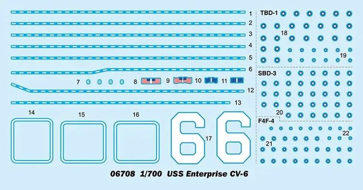 Збірна модель 1/700 американський авіаносець Ентерпрайз USS Enterprise CV-6 Trumpeter 06708