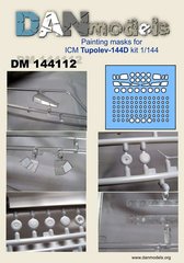 Mask 1/144 for the aircraft "Tu-144D" (ICM) DAN Models 144112, In stock