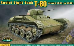 Prefab model 1/72 light tank T-60 of 1942 factory #264 spoked wheels, winter 1942 ACE 72540