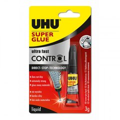 Сверхбыстрый и прочный жидкий клей Super Glue Control UHU 36016