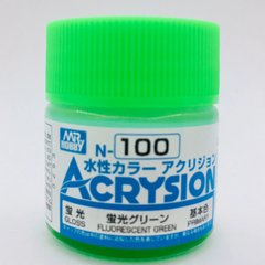 Акриловая краска Acrysion (N) Fluorescent Green Mr.Hobby N100