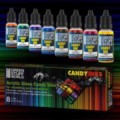 Set of 8x Candy Inks line of inks with excellent vibrancy and transparency Green Stuff World 9568