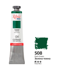 Фарба олійна, Зелена темна (508), 45мл, ROSA Studio