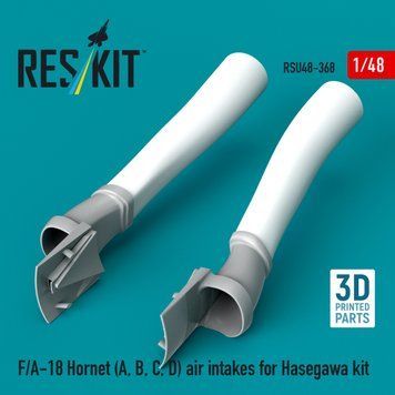 Large-scale 1:48 model of the F/A-18 Hornet (A, B, C, D) air intakes for the Hasegawa 3D Reskit RSU48-0368 kit