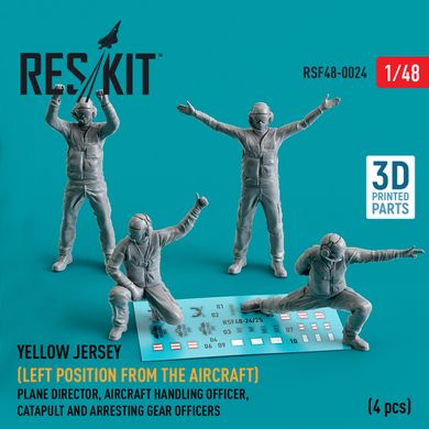 1/48 scale model yellow jerseys (left of aircraft) aircraft director Reskit RSF48-0024