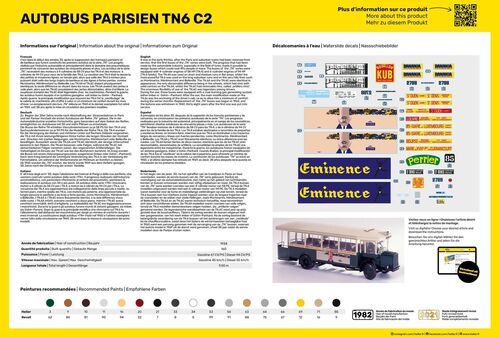 Збірна модель 1/24 автобус Parisien TN6 C2 Heller 80789