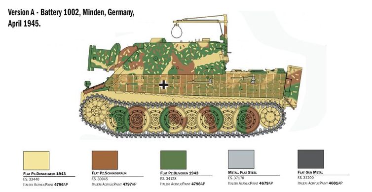 Сборная модель немецкая САУ Sturmmorser Tiger (38 см) Italeri 6573