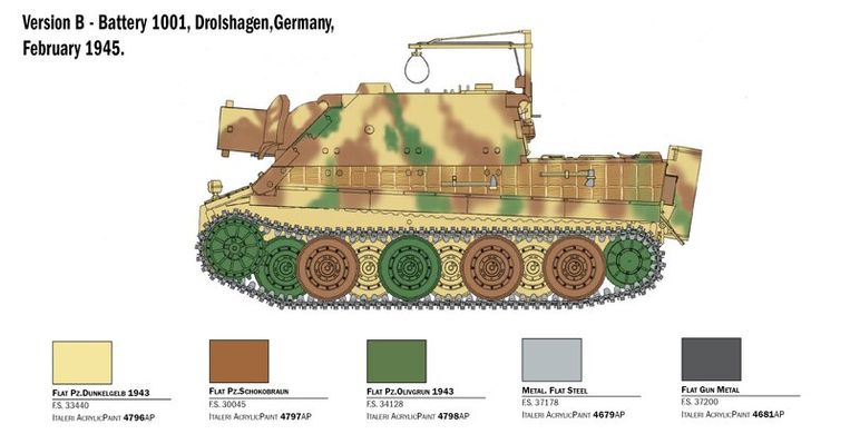 Збірна модель німецька САУ Sturmmorser Tiger (38 см) Italeri 6573