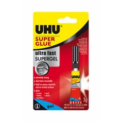 Дуже міцний миттєвий клей у формі гелю ля чистого нанесення без крапель Ultra Fast Supergel UHU 6266