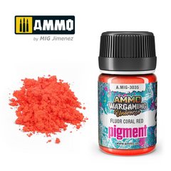 Пигмент Fluor Coral Red Ammo Mig 3035
