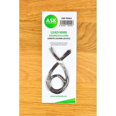 Lead wire - round Ø 0.6 mm x 250 mm (20 pcs.) Art Scale Kit ASK-200-T0063, In stock