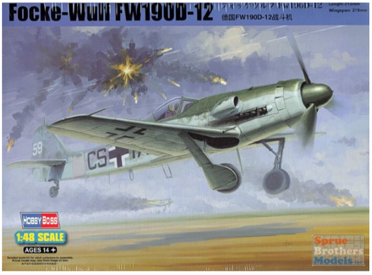 Assembled model 1/48 aircraft Focke Wulf FW 190D-12 R14 HobbyBoss 81720