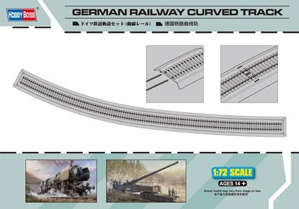 Assembled model 1/72 German Railway Curved Track Hobby Boss 82910