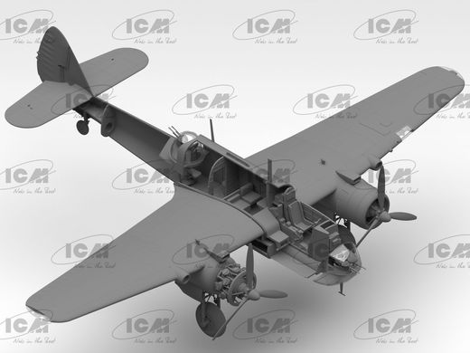 Prefab model 1/48 aircraft Bristol Beaufort Mk.I, British torpedo bomber of World War II