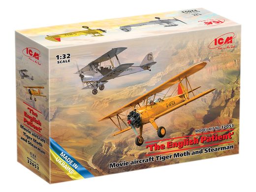 Збірна модель 1/32 літак "Англійский пацієнт". Літаки з кінофільму: Tiger Moth та Stearman ICM 32053