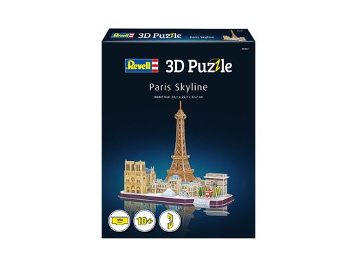 Пазл 3д картонный Горизонт Парижа 114 элементов 38.1 x 25.4 x 32.7 cm Revell 00141