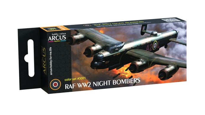 Набір емалевих фарб RAF WW2 Night Bombers Arcus 3001