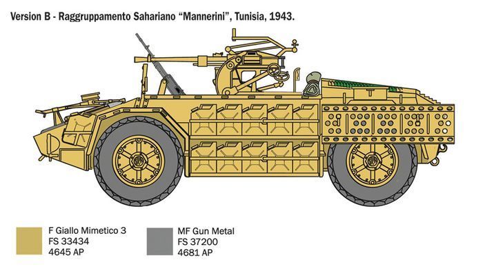 Assembled model 1:35 armored car AS 42 Sahariana Italeri 6530