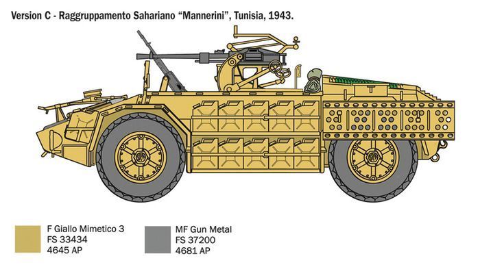 Assembled model 1:35 armored car AS 42 Sahariana Italeri 6530