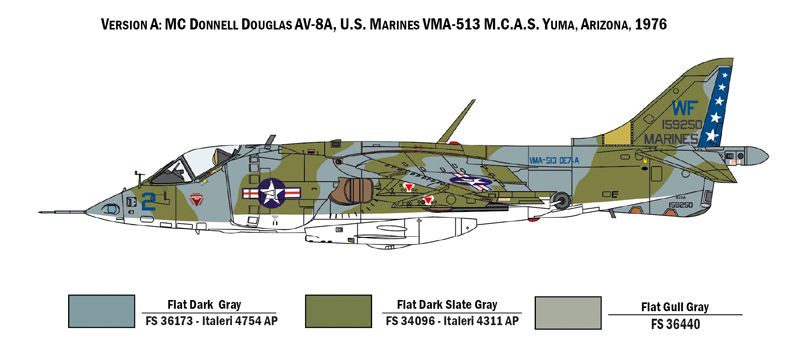 Сборная модель 1/72 истребитель AV-8A Harrier Italeri 1410